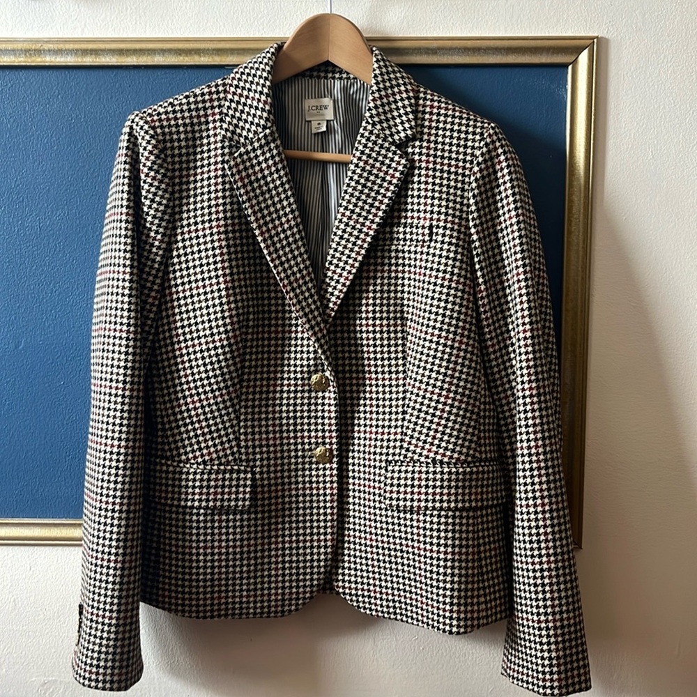 J.Crew houndstooth wool blazer size 8